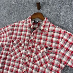 ENYCE A Sean Combs Co.‎ Mens Plaid Short Sleeve Button Up Shirt